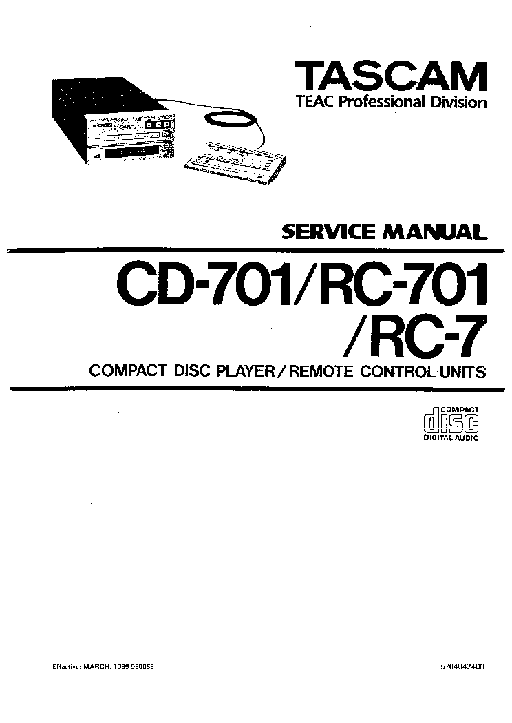 Teac Cd P3500 Service Manual